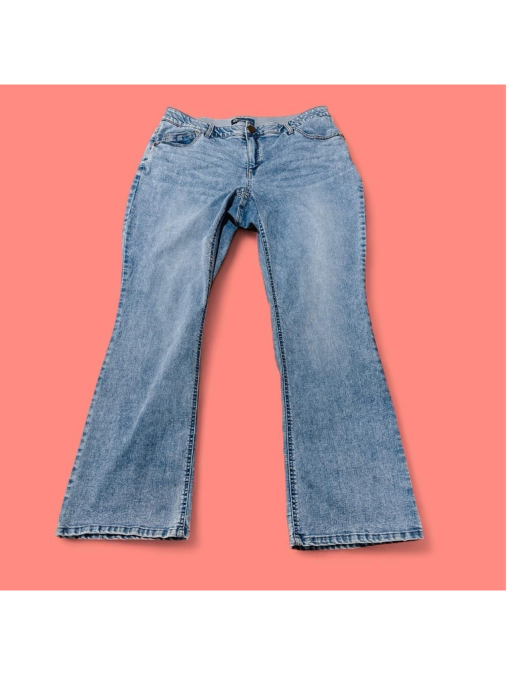 Democracy Ab Solution Bootcut Jeans 18W Light Wash Stretch Denim Plus Hippie EUC